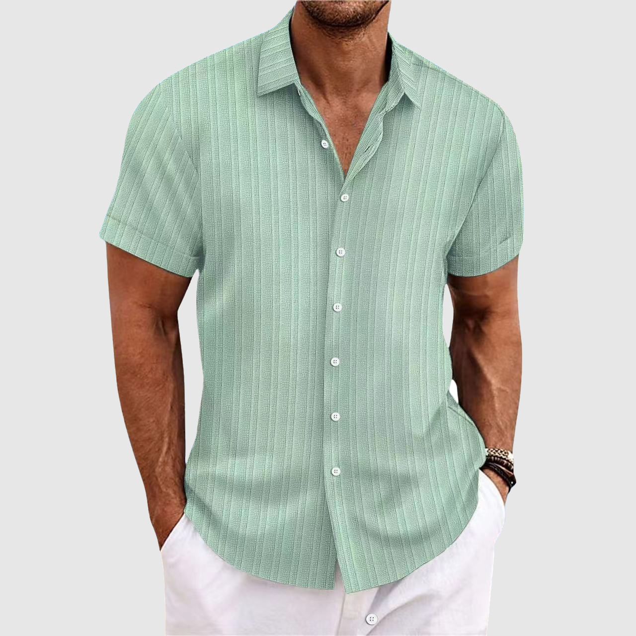 Striped Shirt | Short Sleeve Casual Summer Men
