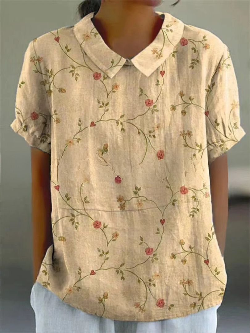 Relaxed Floral Print Casual Shirt