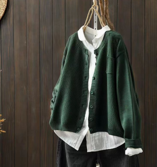 Oversized Relaxed Cardigan With Functional Pockets