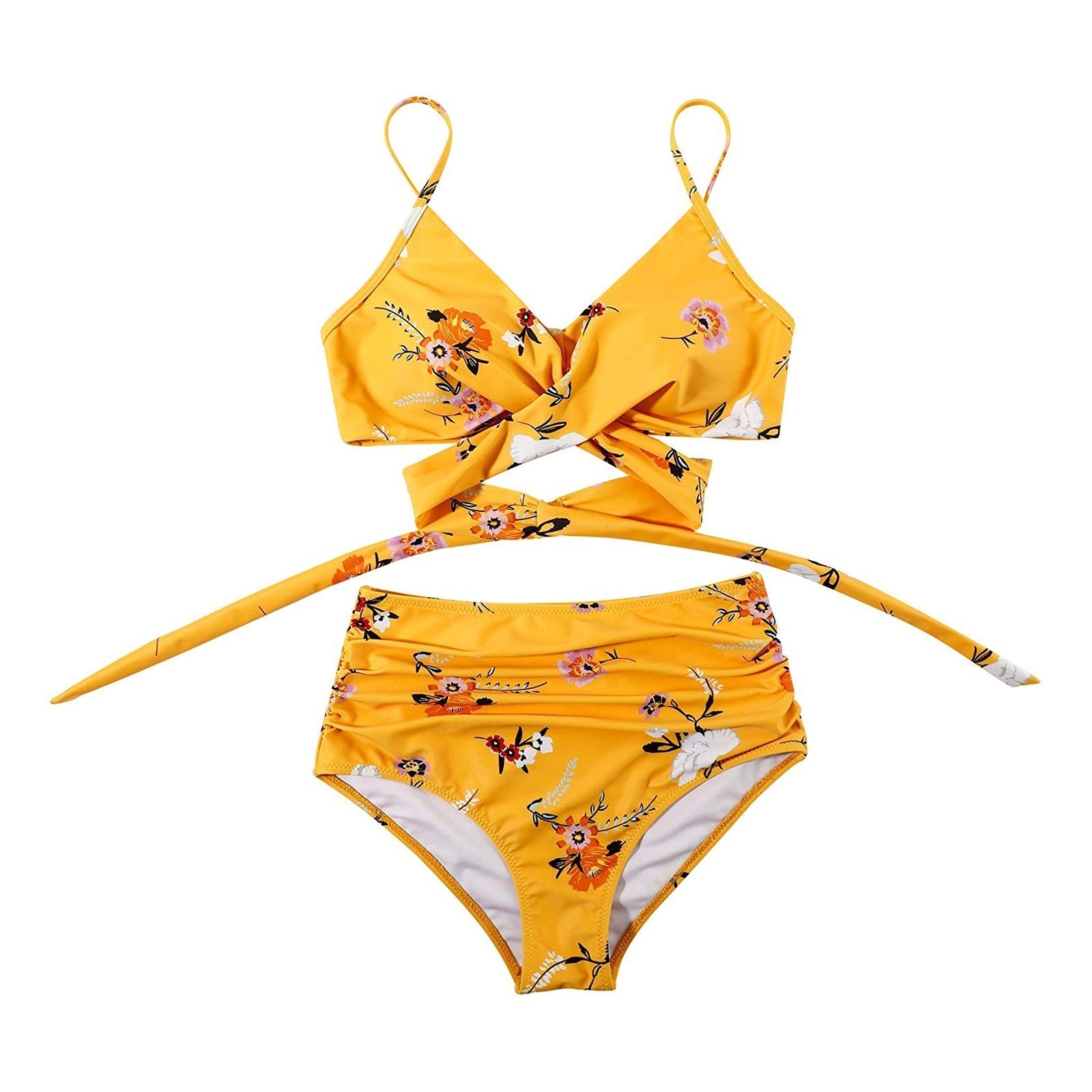 Belle High-Waisted Bikini Set with Mix-and-Match Colors