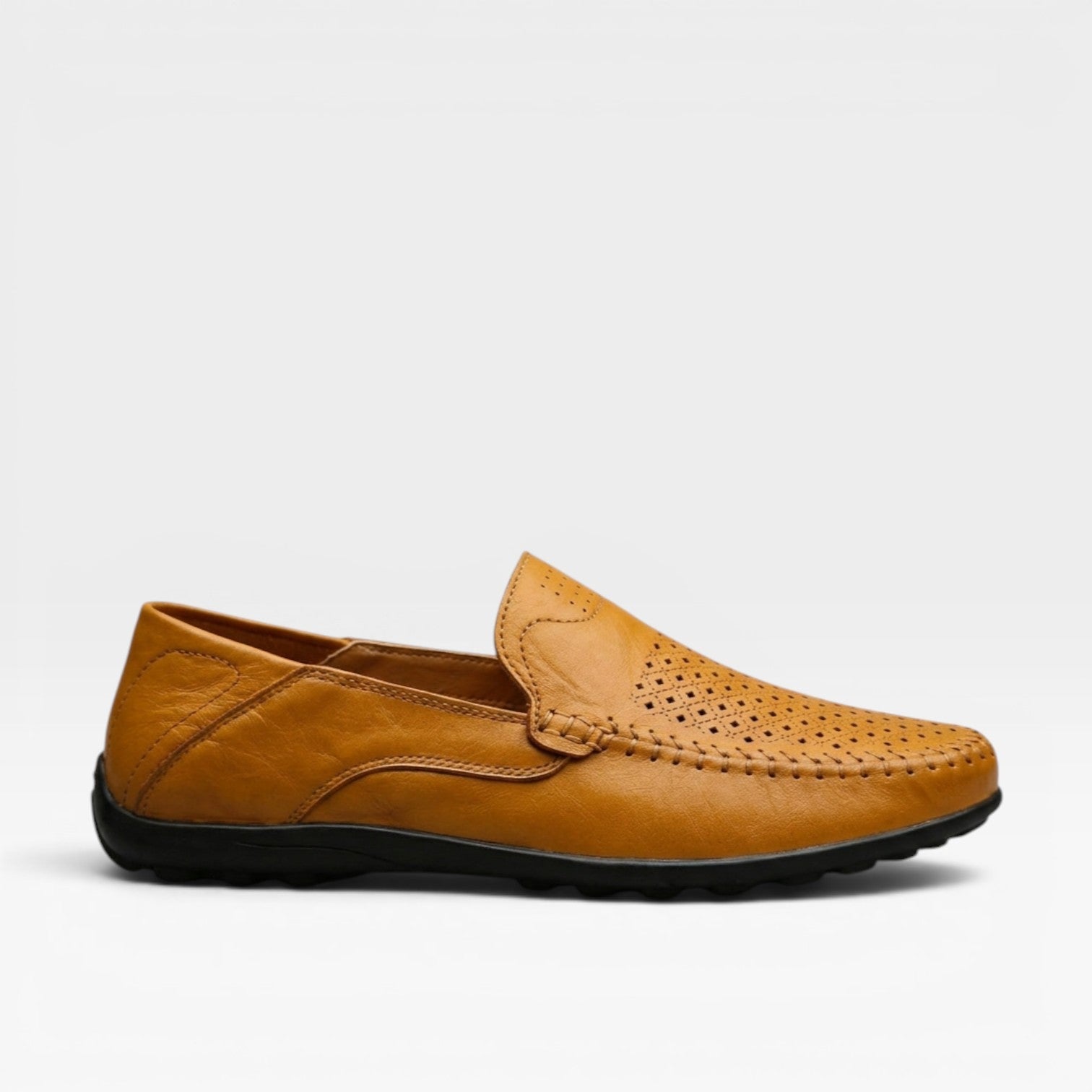 Breathable Genuine Leather Slip-On Loafers