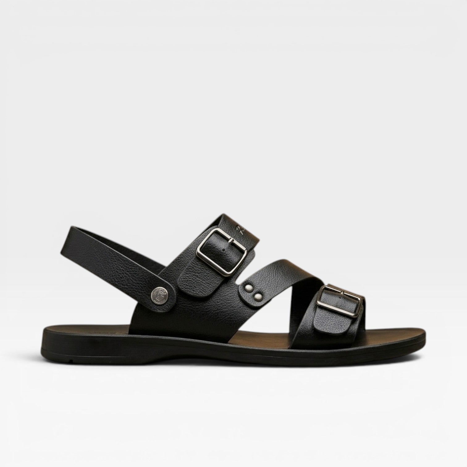 Adjustable Buckle Leather Sandals For Men
