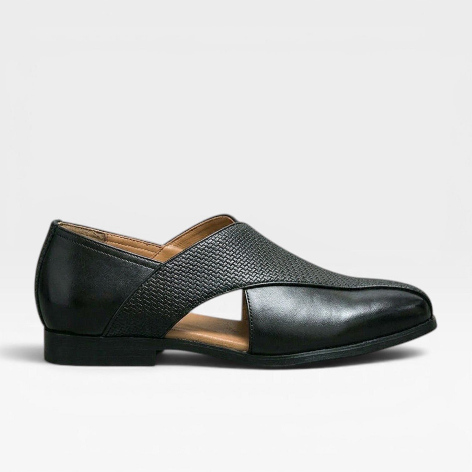 Cross Strap Genuine Leather Loafers