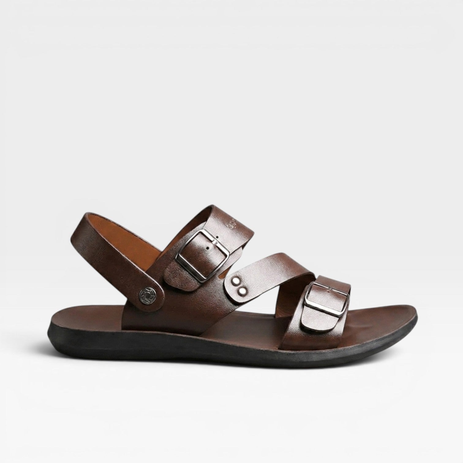 Adjustable Buckle Leather Sandals For Men