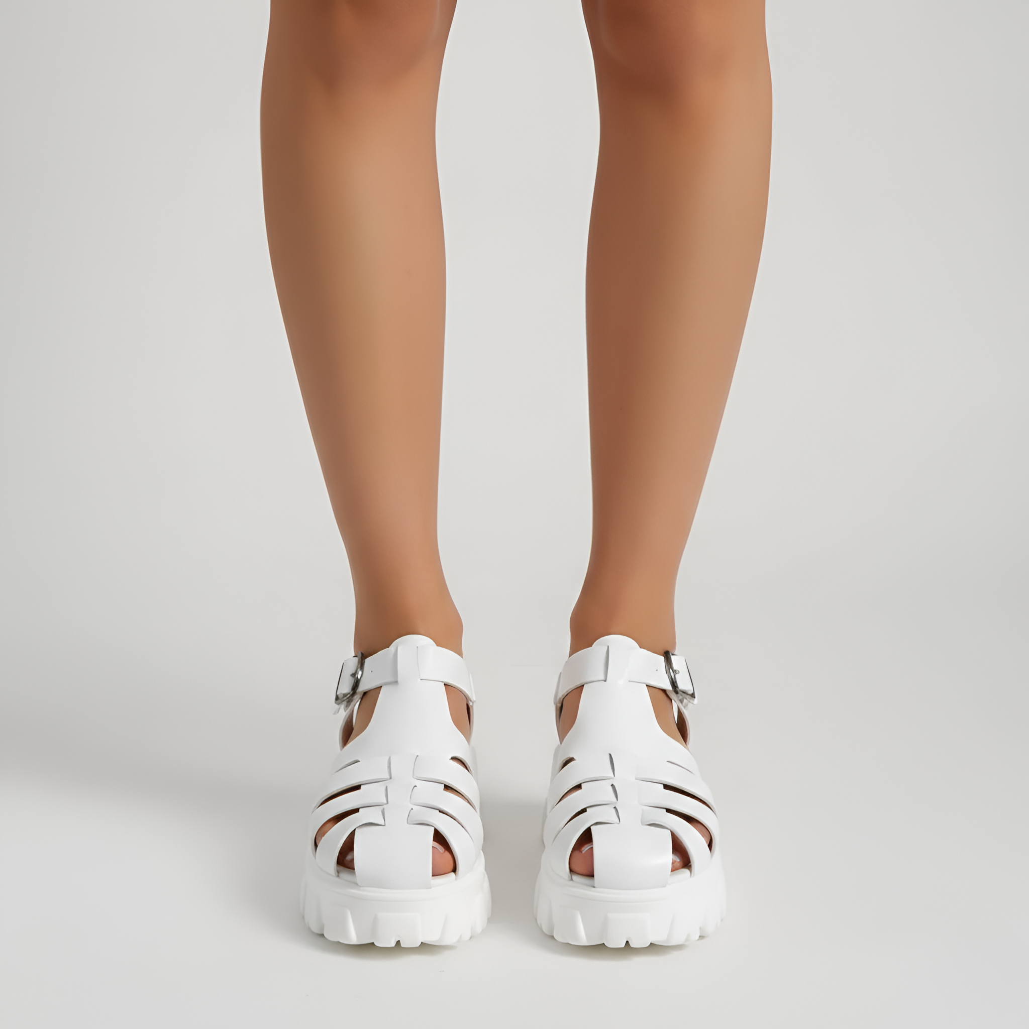 Closed Toe Platform Fisherman Sandals with Buckle Strap