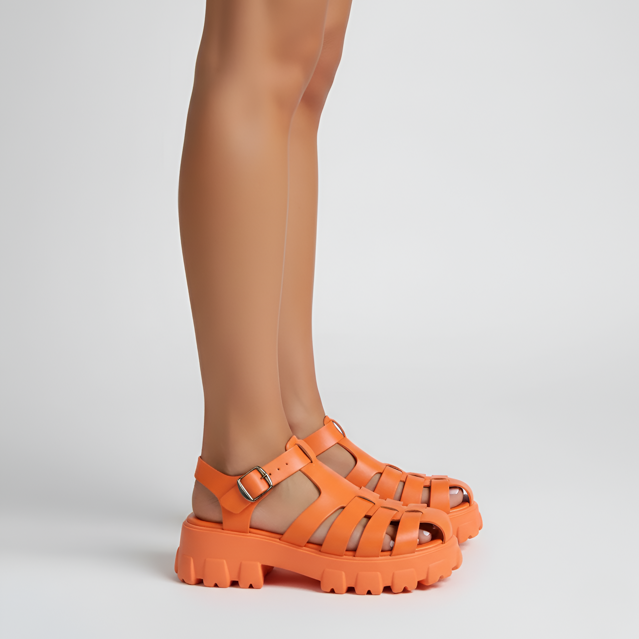 Closed Toe Platform Fisherman Sandals with Buckle Strap
