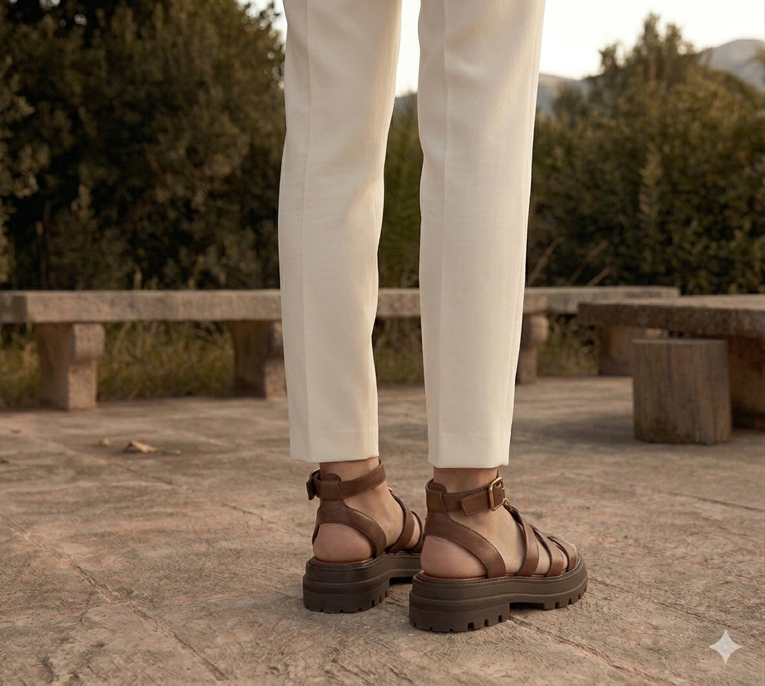 Chunky Sole Braided Slip-On Summer Sandals
