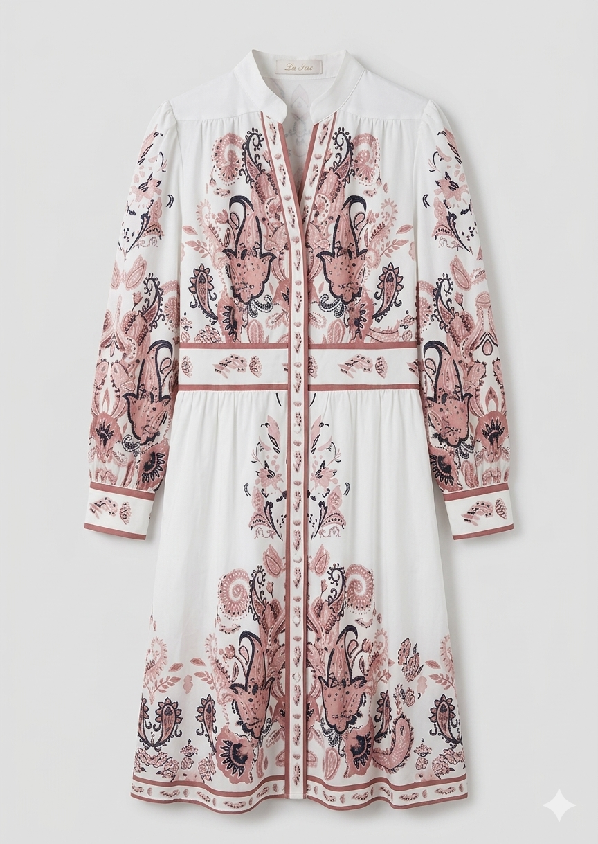 V-Neck Long Sleeve Floral Maxi Vacation Dress