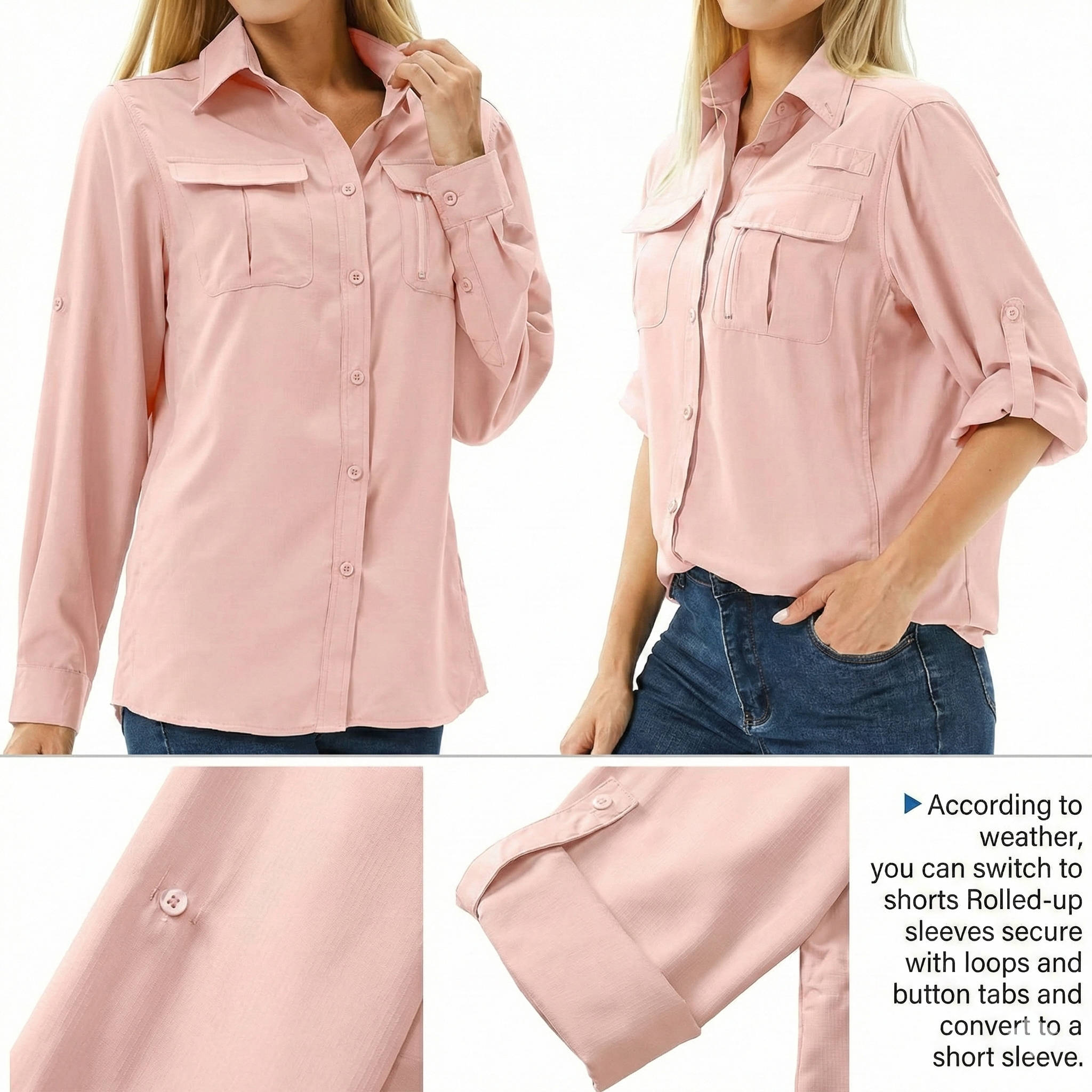 UV Protection Long Sleeve Safari Shirt