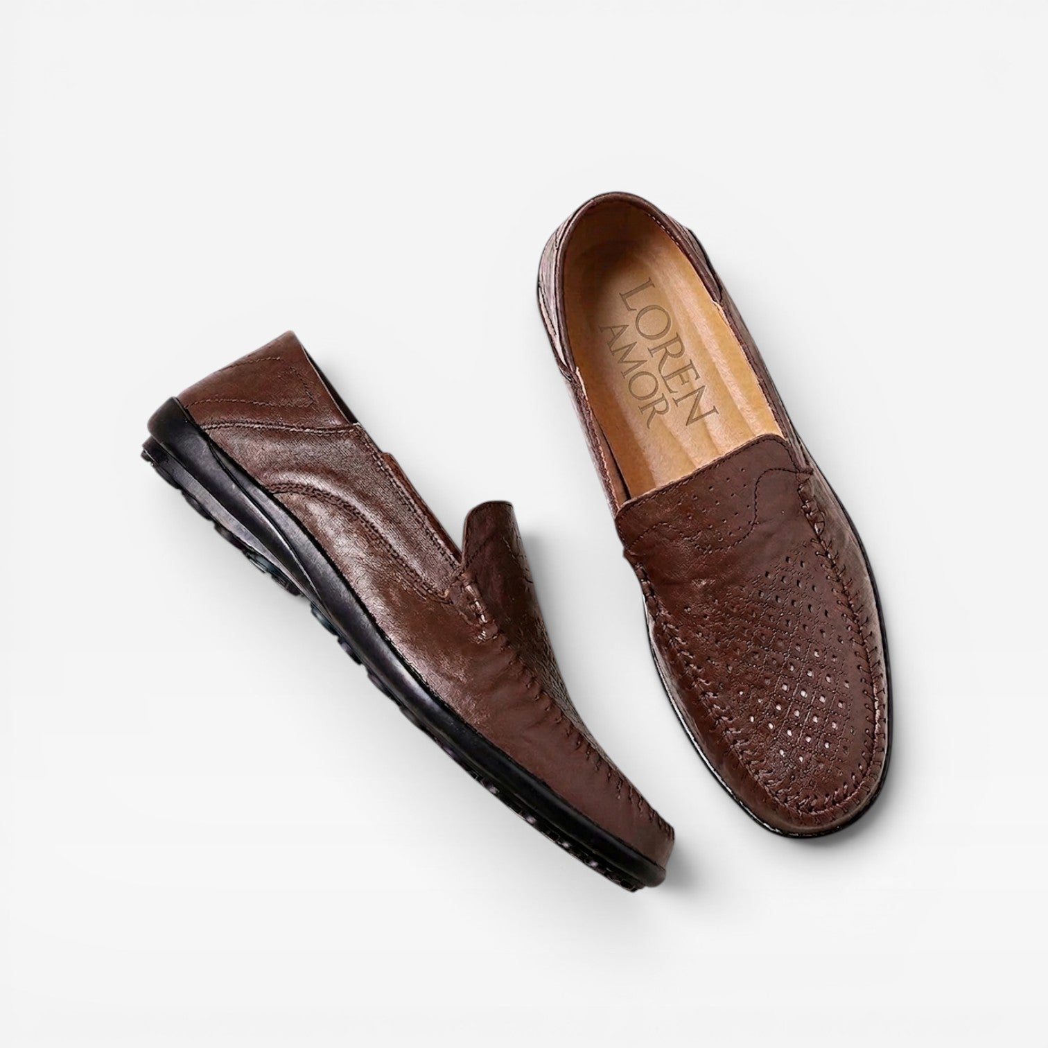 Breathable Genuine Leather Slip-On Loafers