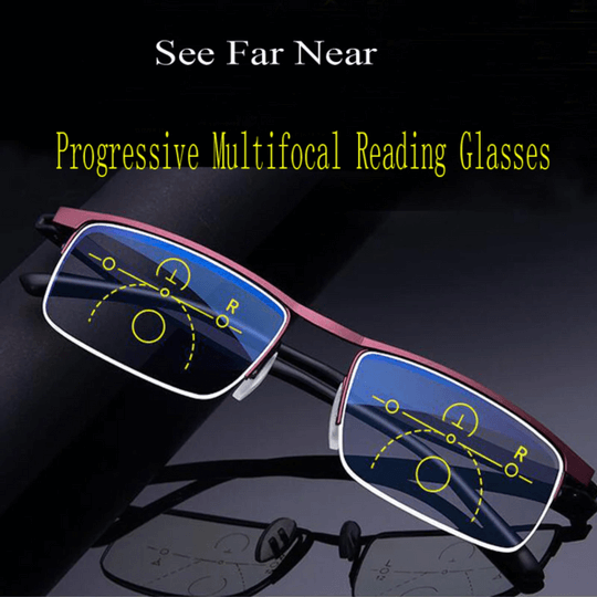 Progressive Blue Light Blocking Glasses with Auto-Focus Lenses