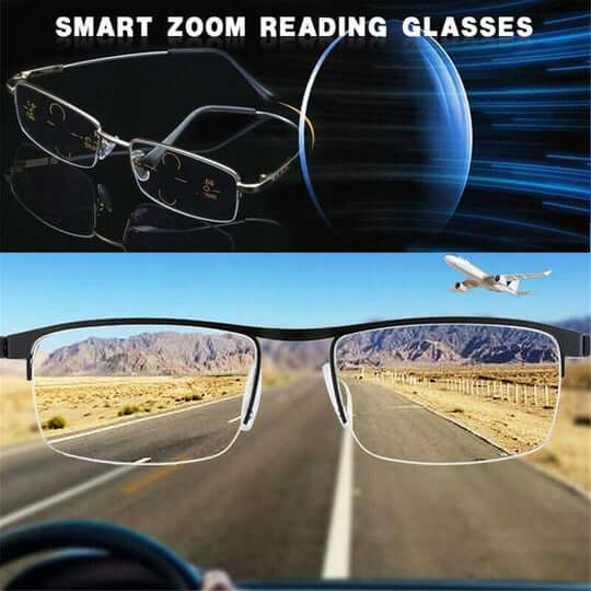 Progressive Blue Light Blocking Glasses with Auto-Focus Lenses