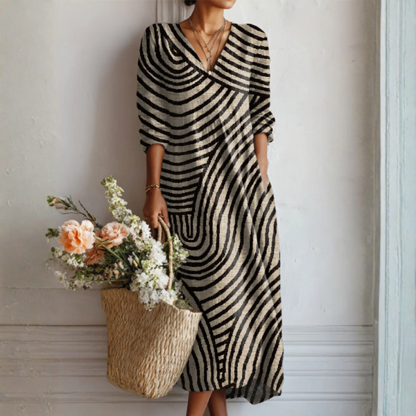 Abstract Print Vintage Inspired Midi Dress
