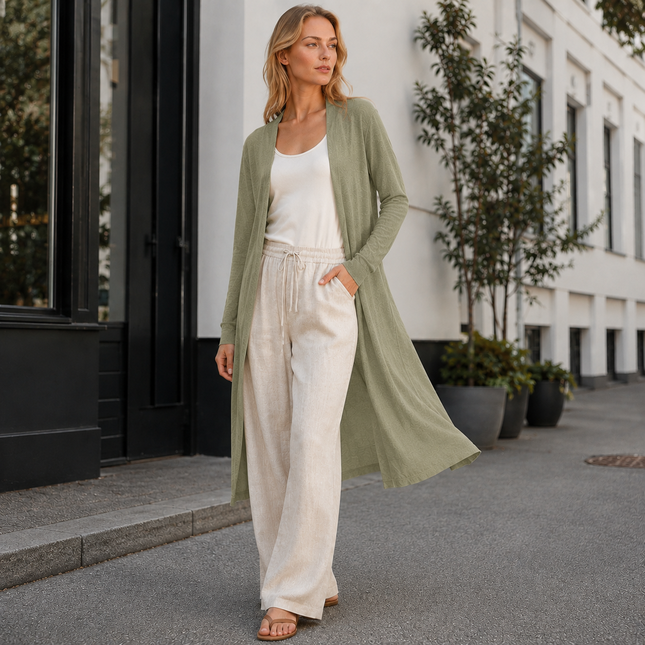 Long Warm Knit Cardigan