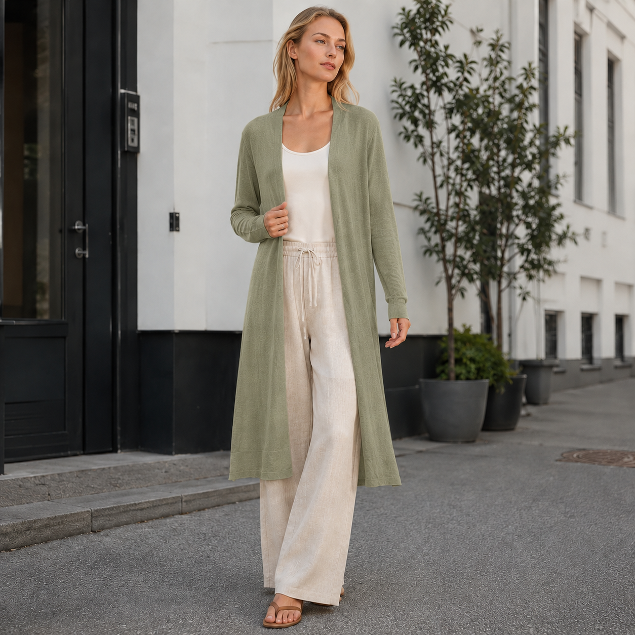 Long Warm Knit Cardigan