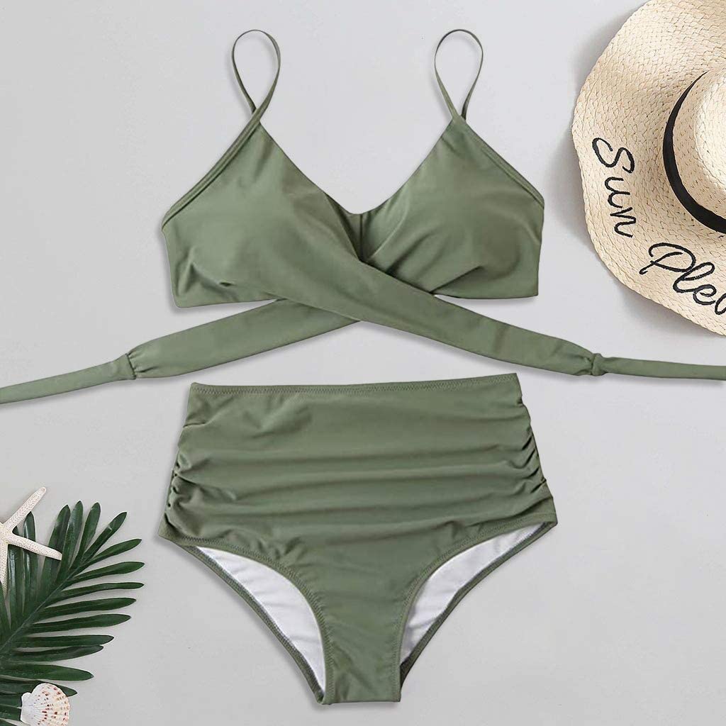 Belle High-Waisted Bikini Set with Mix-and-Match Colors