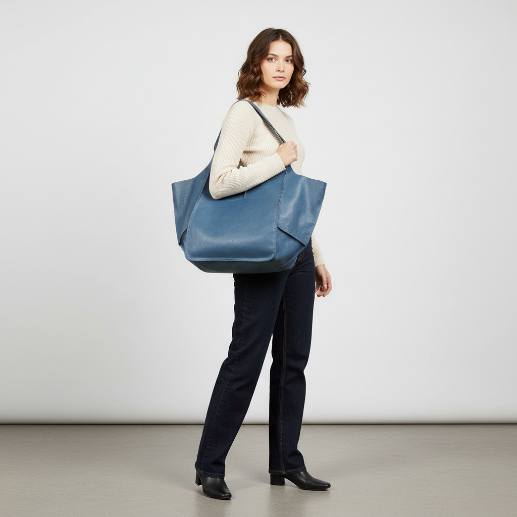 Roomy Vegan Leather Everyday Tote Bag