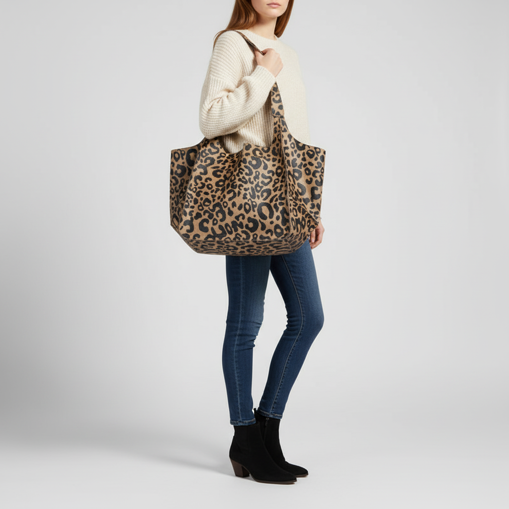 Roomy Vegan Leather Everyday Tote Bag