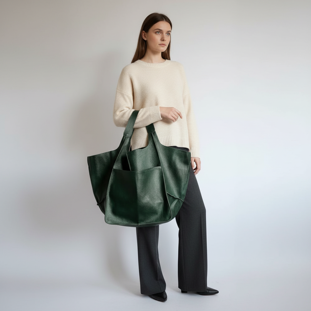 Roomy Vegan Leather Everyday Tote Bag