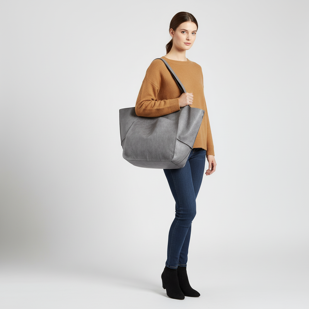 Roomy Vegan Leather Everyday Tote Bag