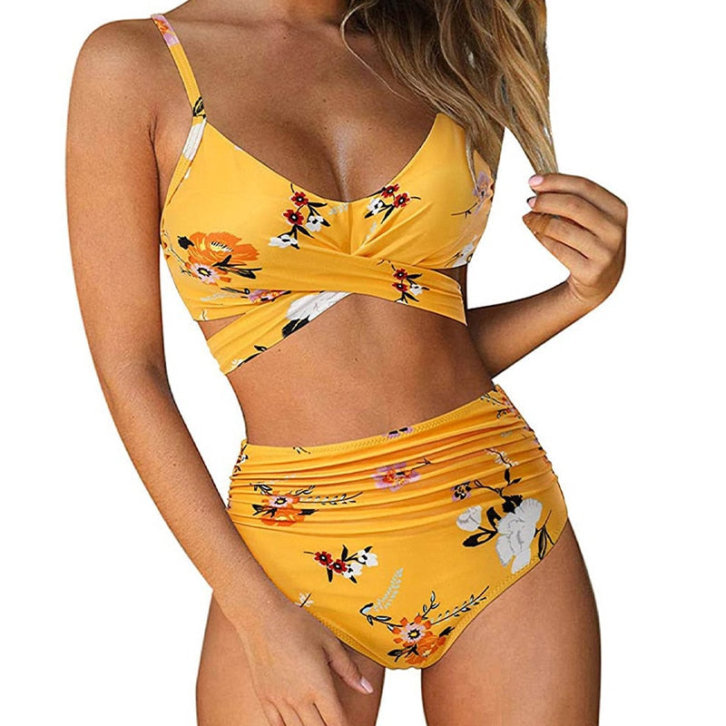 Belle High-Waisted Bikini Set with Mix-and-Match Colors