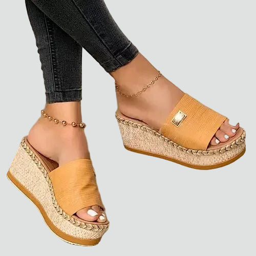 Women's Espadrille Wedge Sandals With Wide Strap