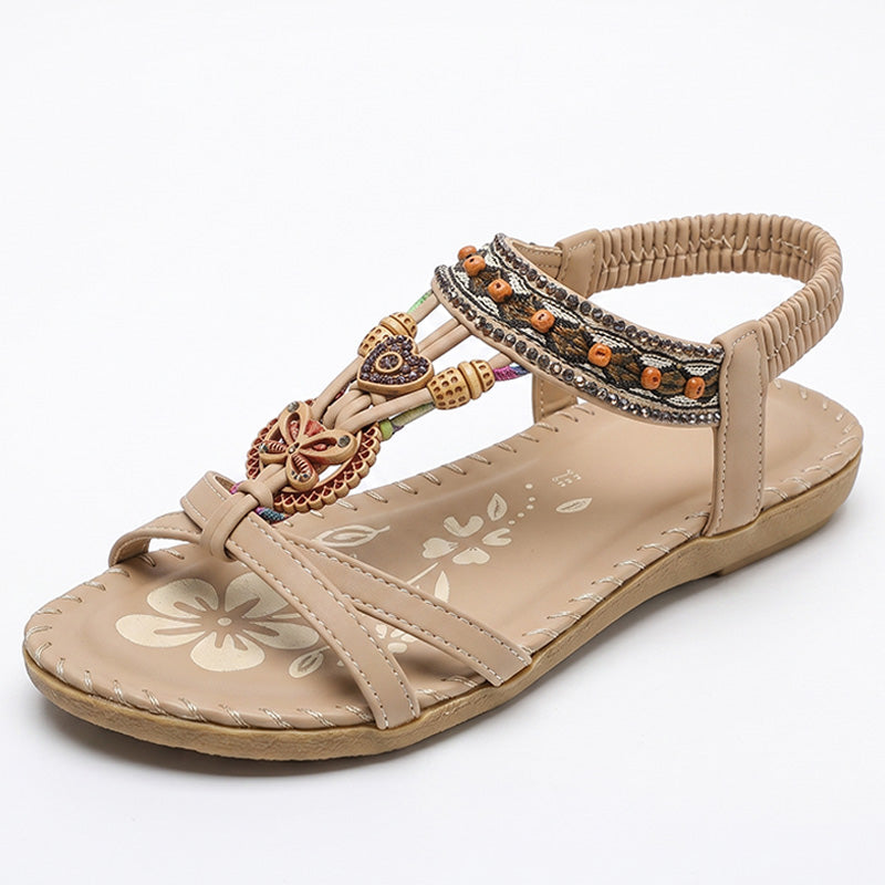 Women's Boho Orthopedic Flat Sandals with Wide Fit Comfort