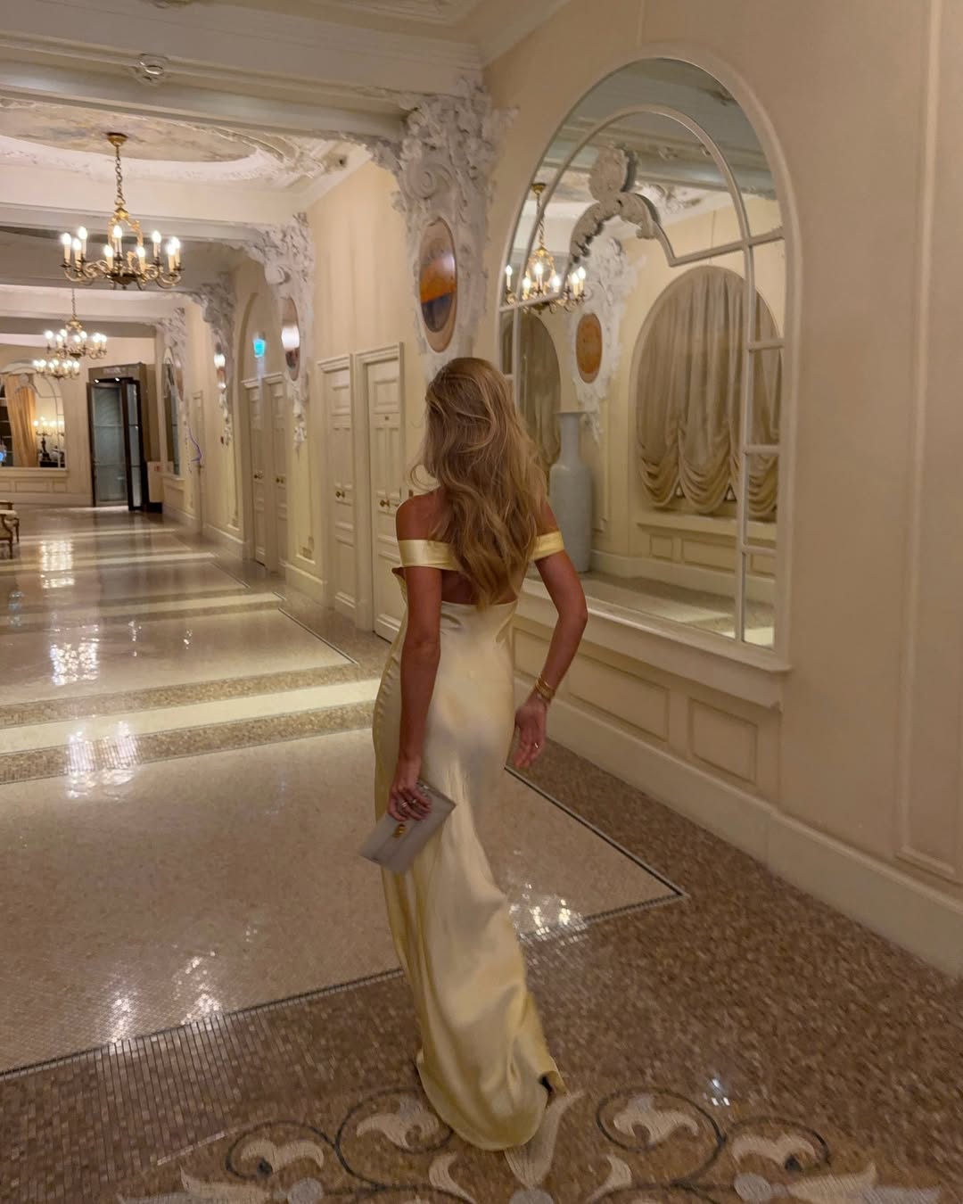 Off-Shoulder Satin Backless Maxi Gown