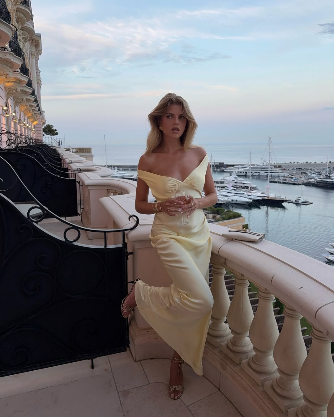 Off-Shoulder Satin Backless Maxi Gown