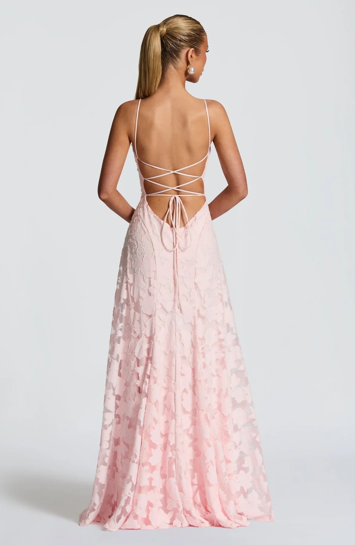 Floral Jacquard Sleeveless Maxi Dress