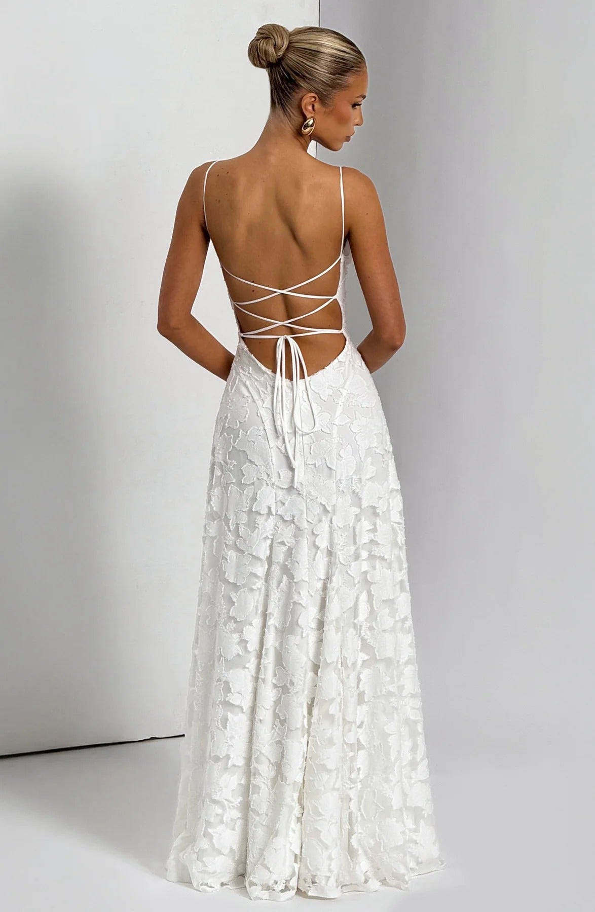 Floral Jacquard Sleeveless Maxi Dress