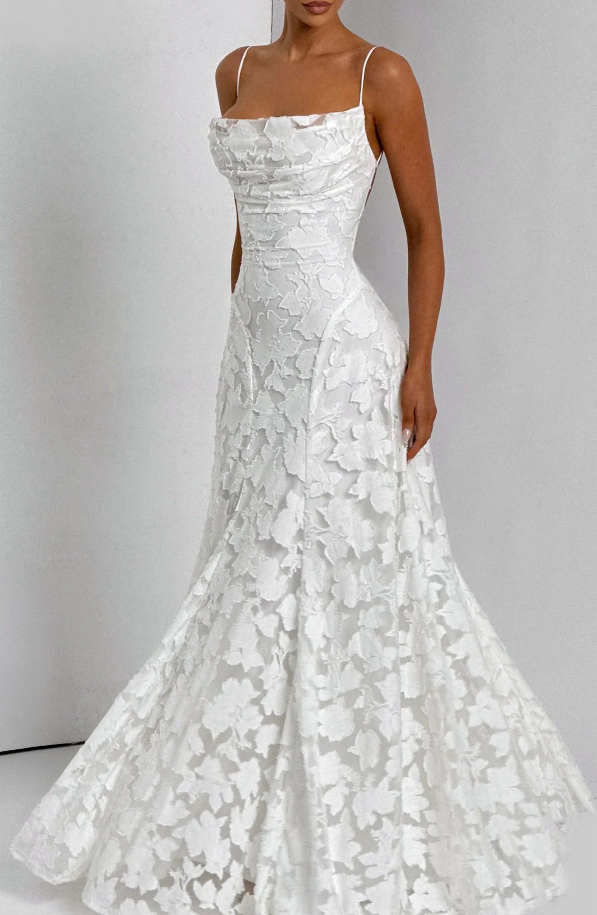 Floral Jacquard Sleeveless Maxi Dress