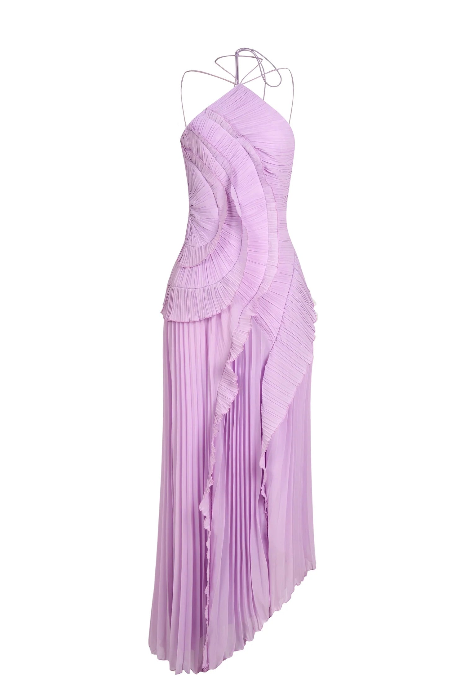 Sleeveless Pleated Ruffle Midi Dress for Women