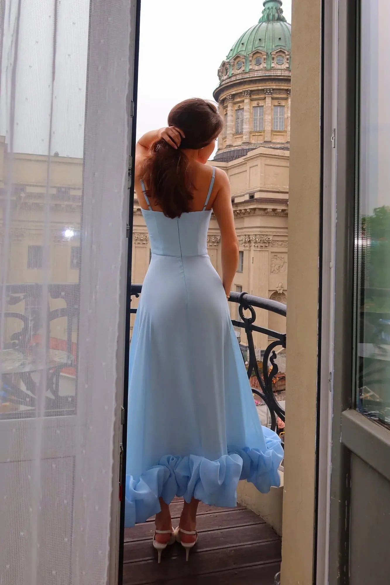 Sleeveless Defined-Waist Twirl Midi Dress