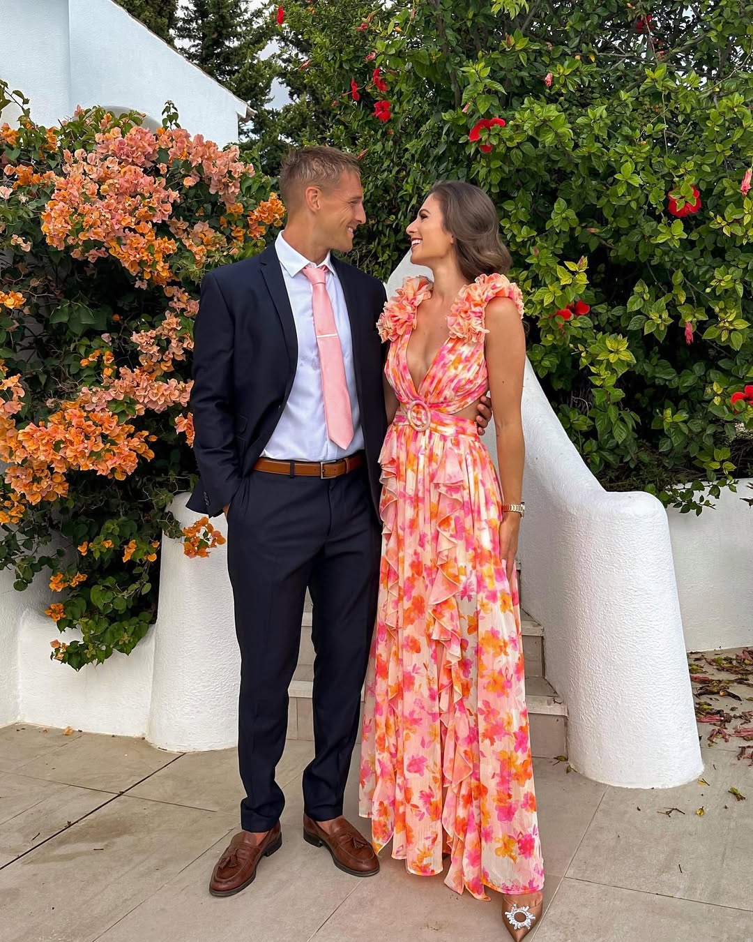 Chiffon Cut-Out Maxi Dress With Lace-Up Back
