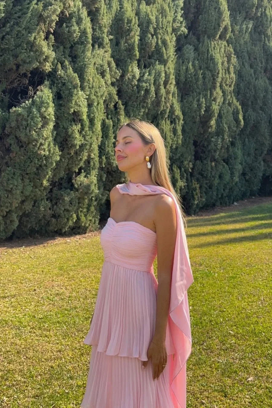 Strapless Tiered Maxi Dress for Weddings