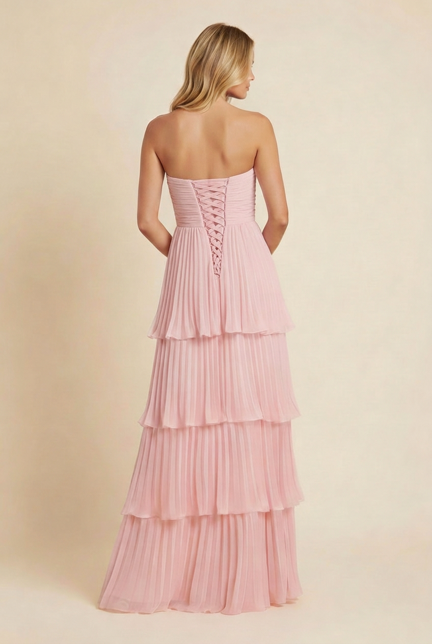 Strapless Tiered Maxi Dress for Weddings