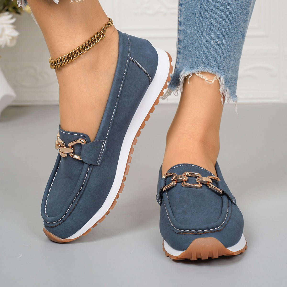 Women's Orthopedic Suede Loafers with Arch Support