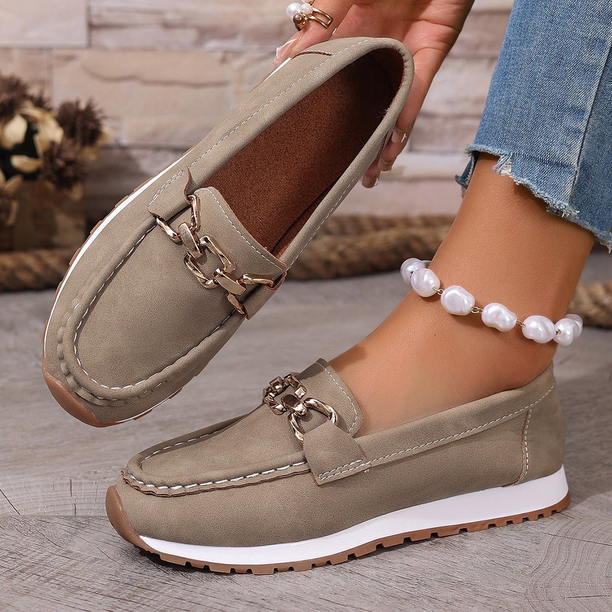 Women's Orthopedic Suede Loafers with Arch Support