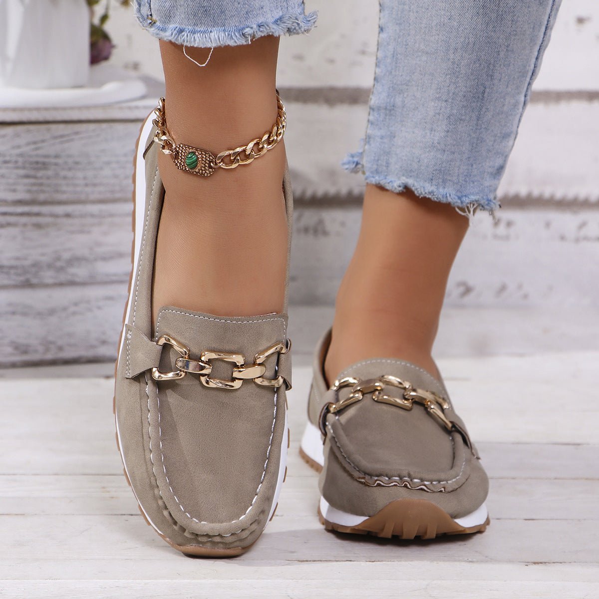 Women's Orthopedic Suede Loafers with Arch Support