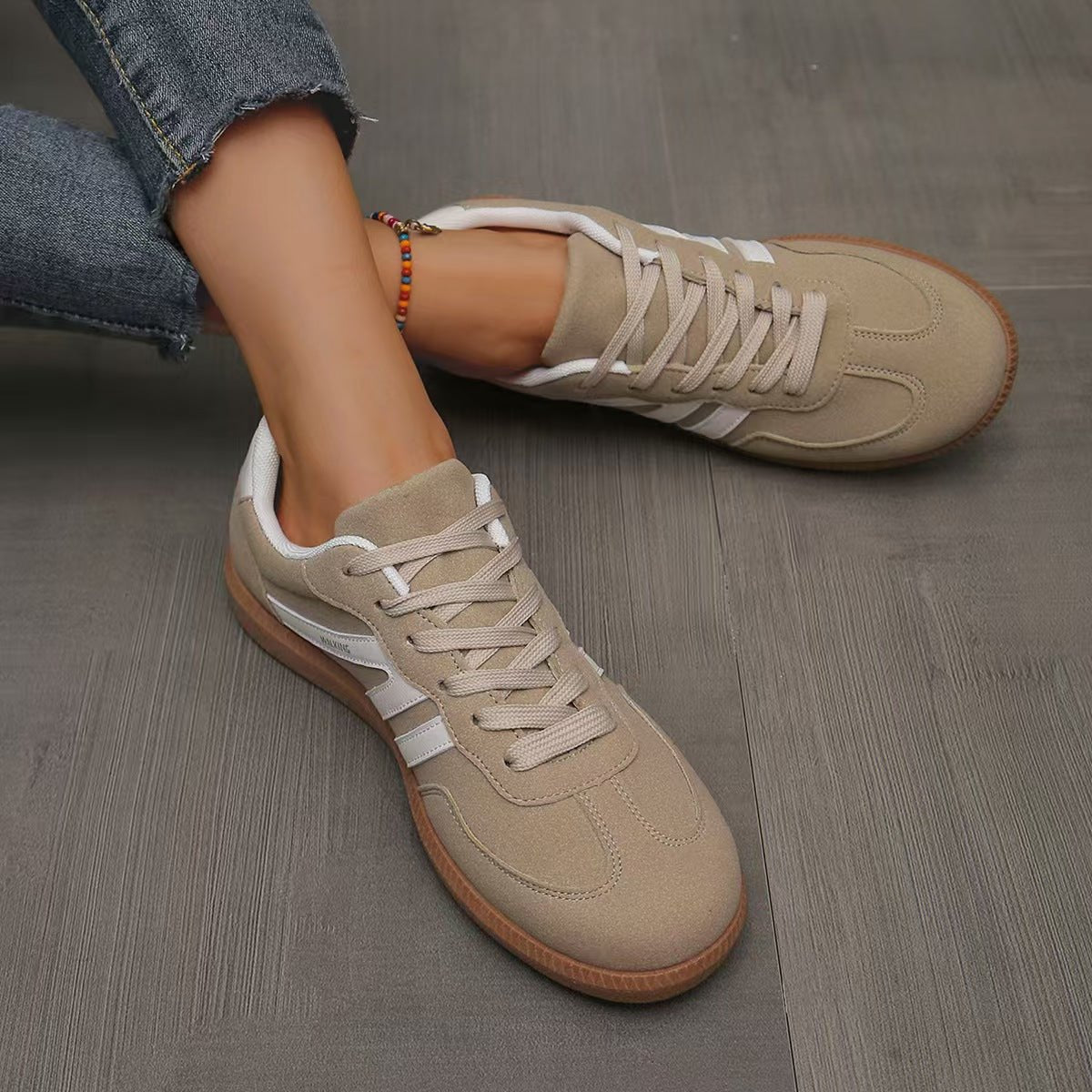 Wide Fit Suede Trainers with Everyday Comfort