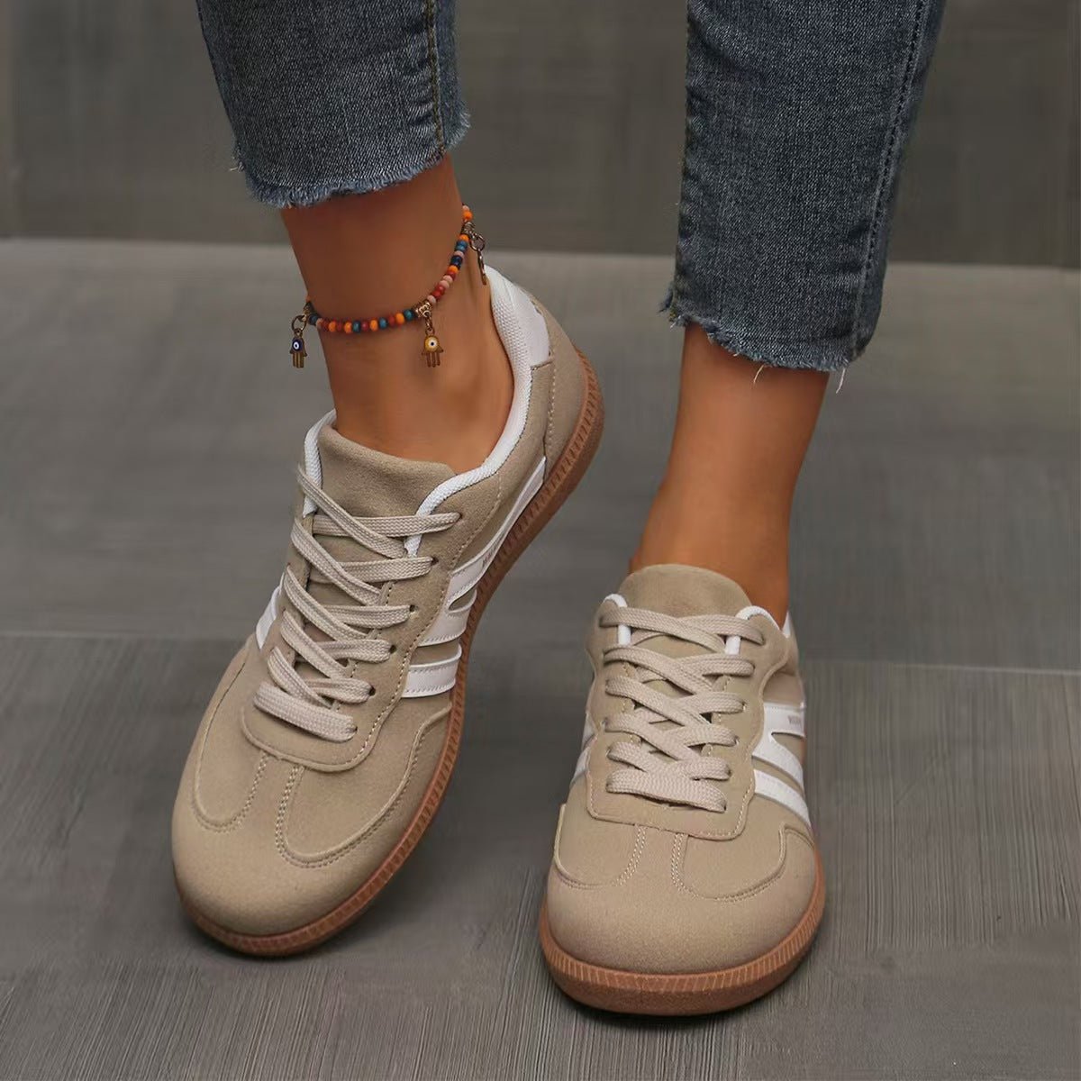 Wide Fit Suede Trainers with Everyday Comfort