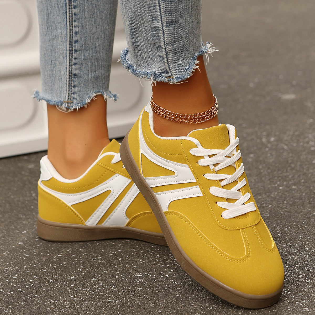 Wide Fit Lace-Up Supportive Sneakers