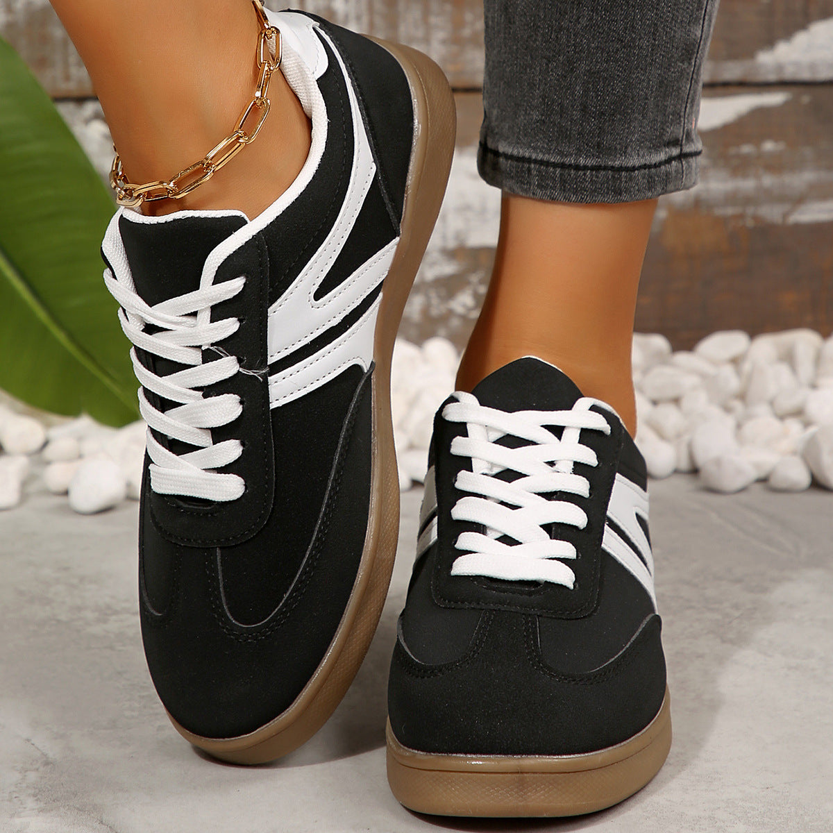 Wide Fit Lace-Up Supportive Sneakers