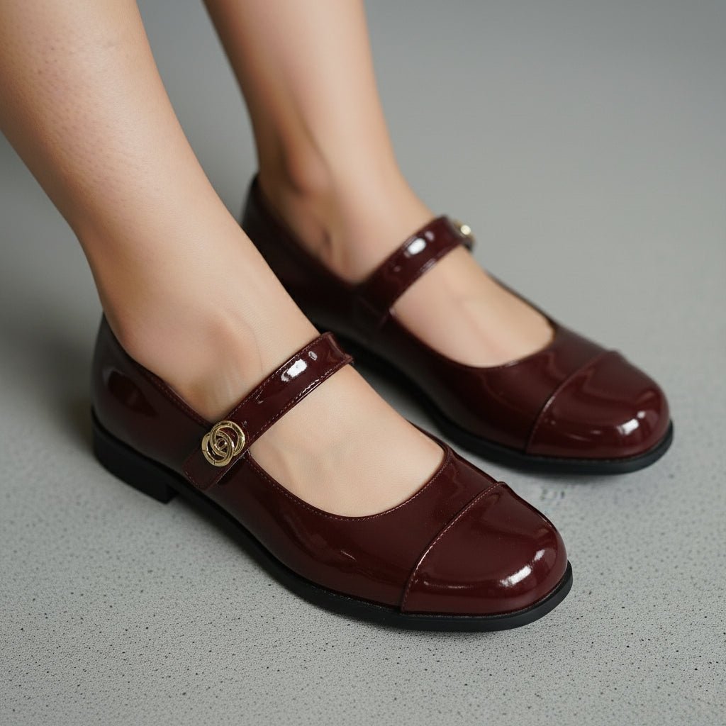 Women's Wide Toe Box Mary Jane Flats with Arch Support