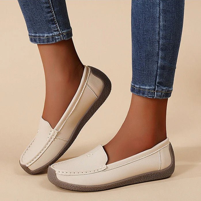 Women's Supportive Leather Loafers | Wide Fit Slip-On Comfort