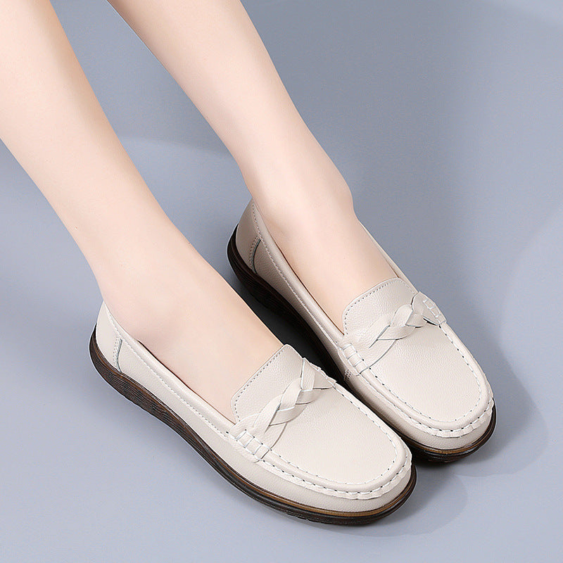 Orthopaedic Wide Fit Leather Slip-On Loafers for Women