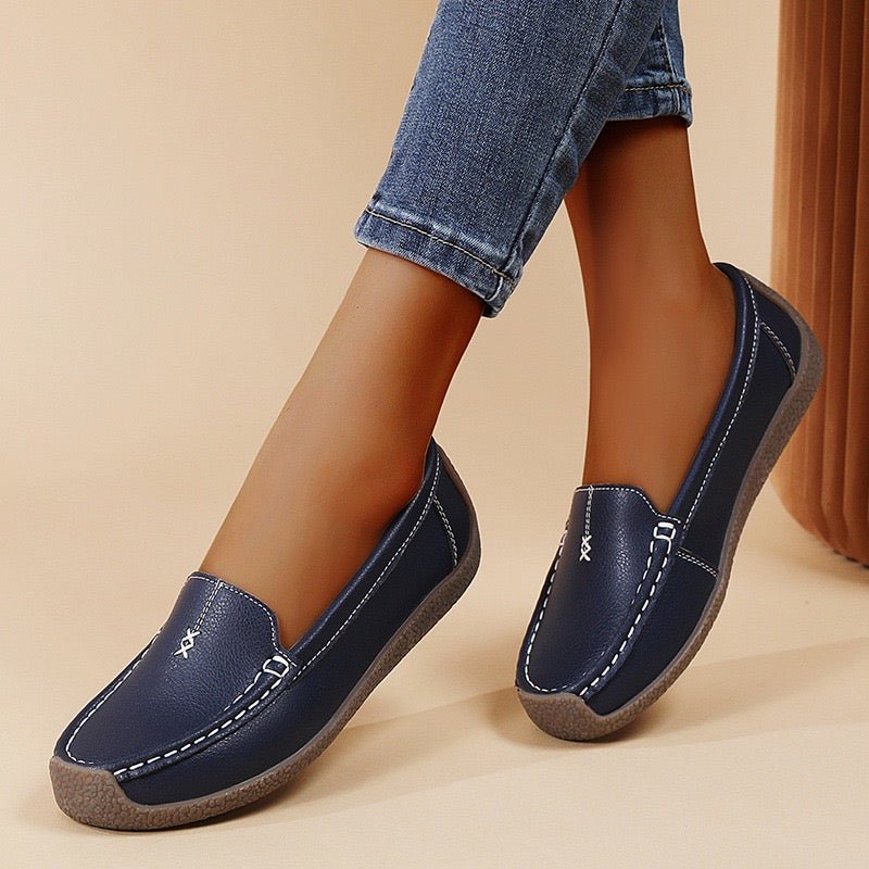 Women's Supportive Leather Loafers | Wide Fit Slip-On Comfort