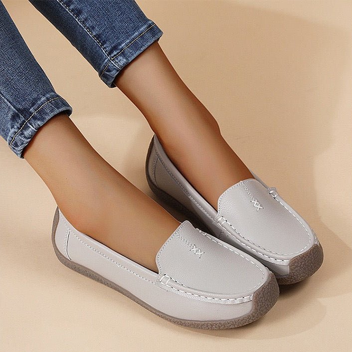 Women's Supportive Leather Loafers | Wide Fit Slip-On Comfort