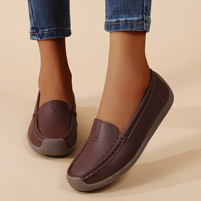Women's Supportive Leather Loafers | Wide Fit Slip-On Comfort